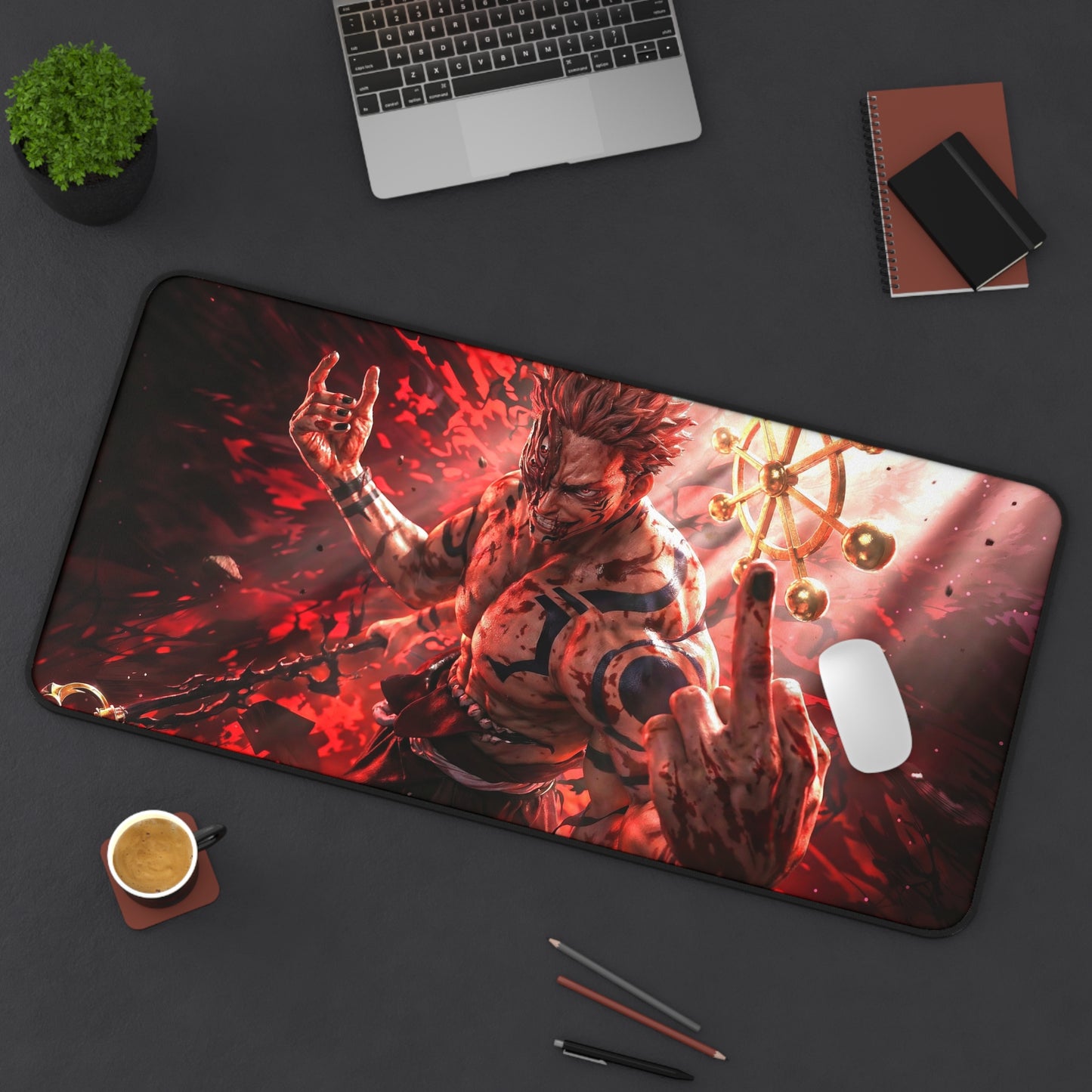 True Form Sukuna Desk Mat — Jujutsu Kaisen Gaming Mousepad