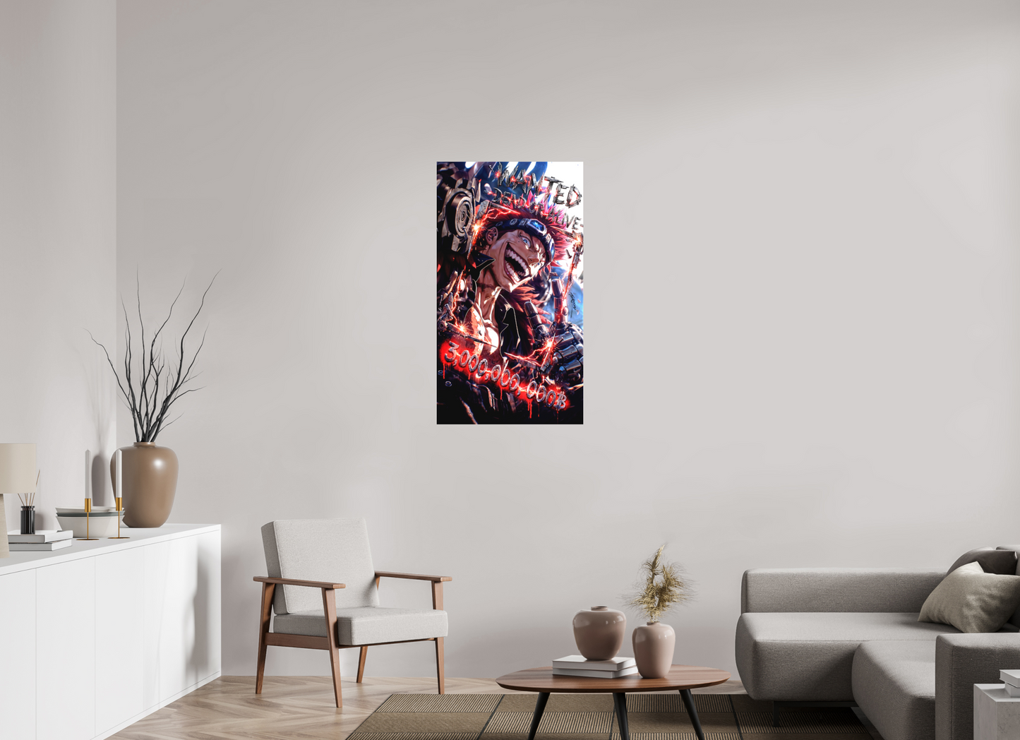 60 x 107,5 cm, METAL PRINT WANTED - EUSTASS 'CAPTAIN' KIDD