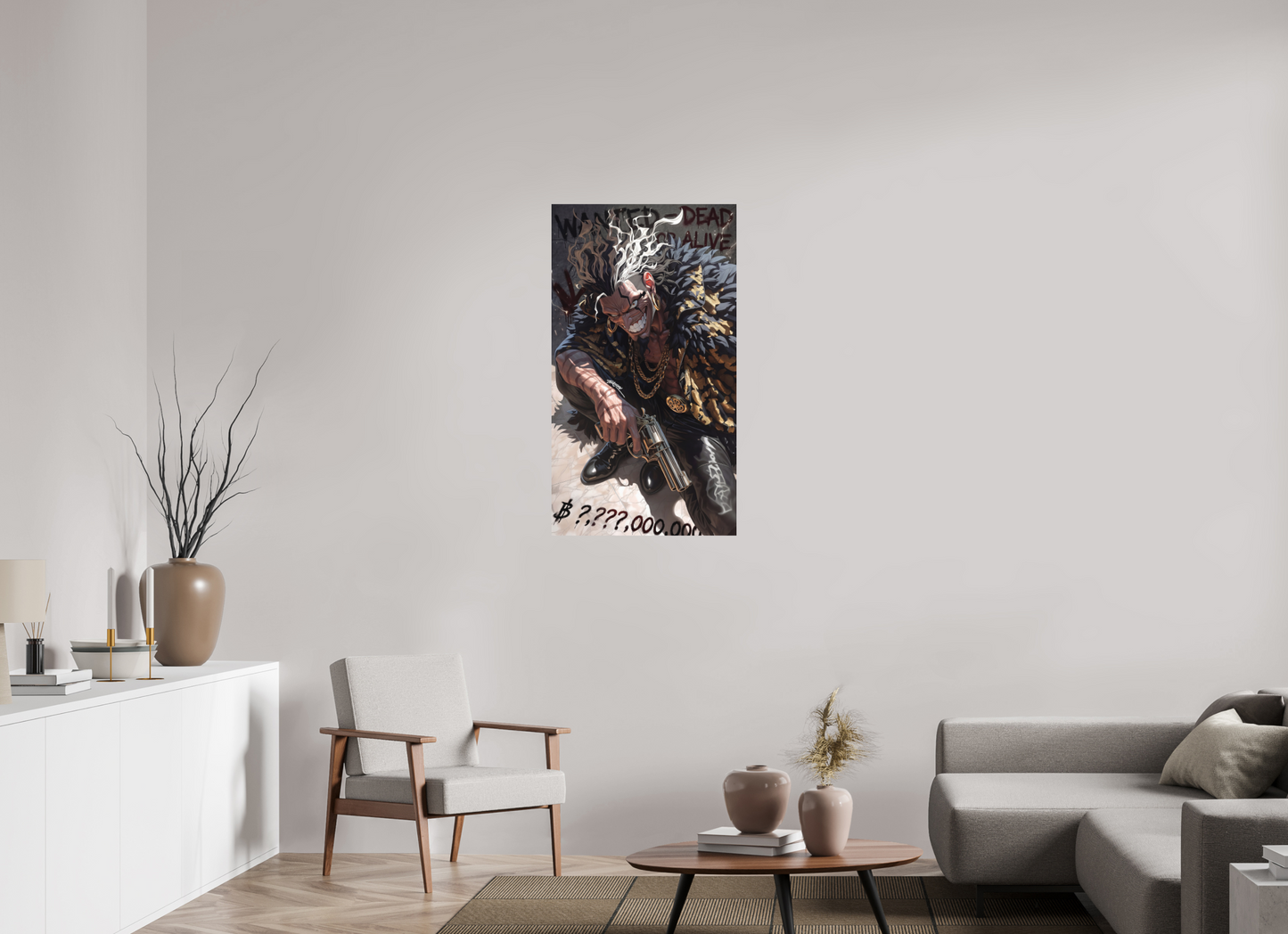 60 x 107,5 cm, METAL PRINT WANTED - ROCK D. XEBEC