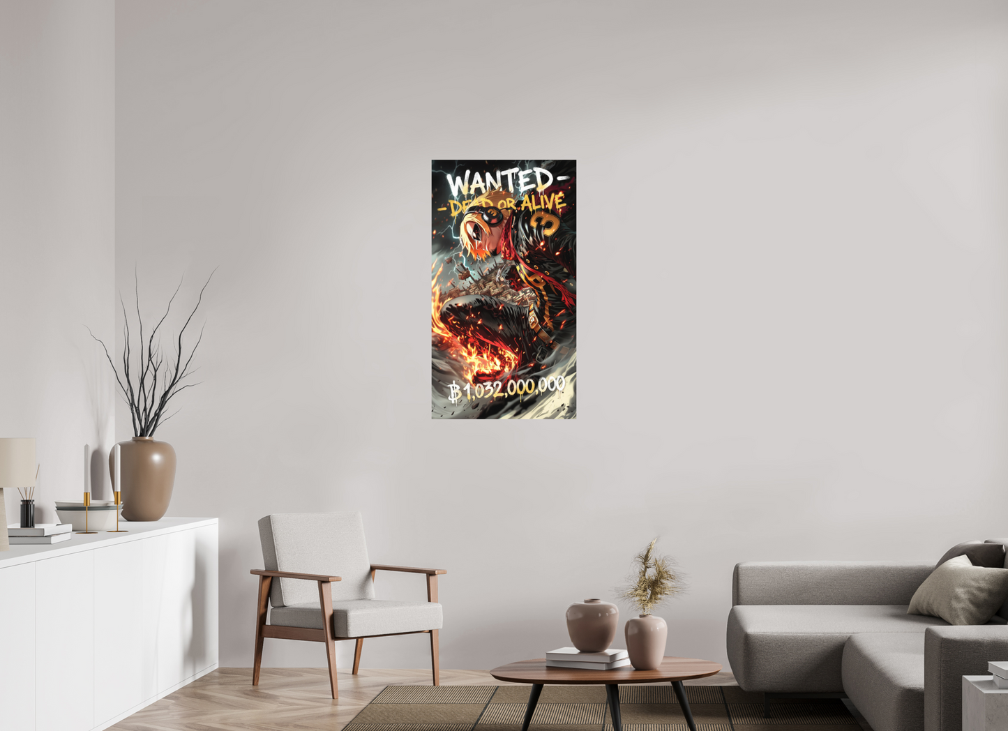 60 x 107,5 cm, METAL PRINT WANTED - VINSMOKE SANJI