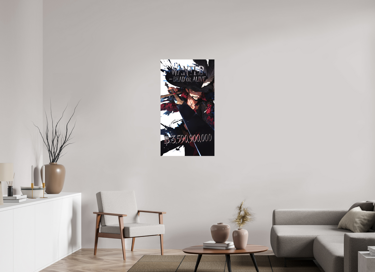 60 x 107,5 cm, METAL PRINT WANTED - DRACULE MIHAWK