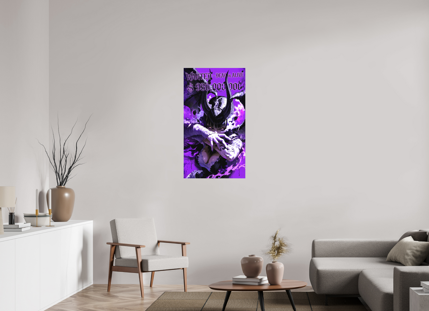 60 x 107,5 cm, METAL PRINT WANTED - NICO ROBIN
