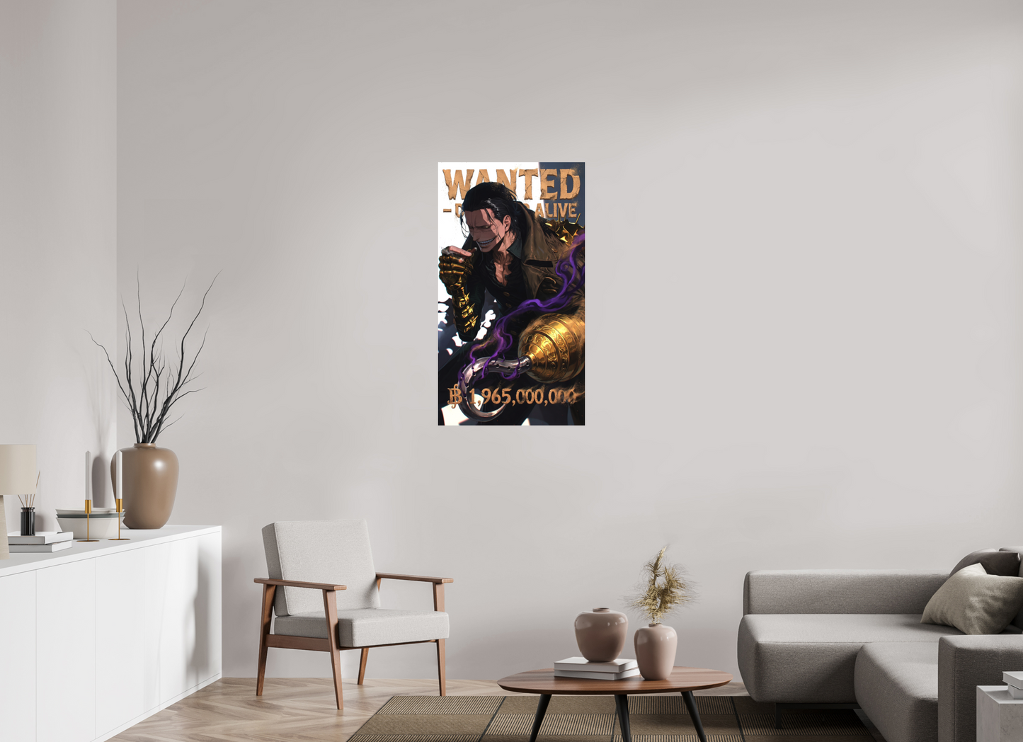 60 x 107,5 cm, METAL PRINT WANTED - SIR CROCODILE