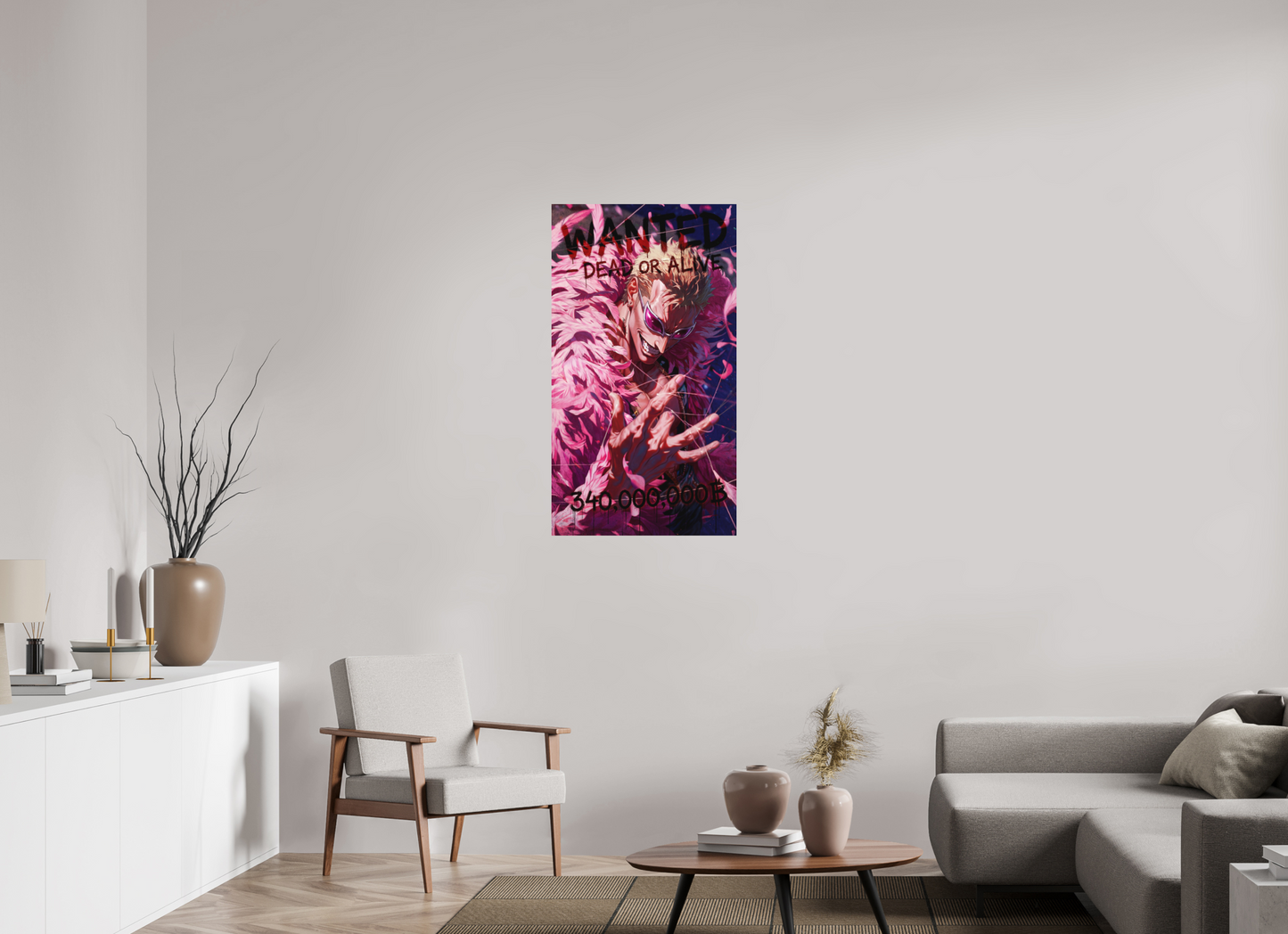 60 x 107,5 cm, METAL PRINT WANTED - DOFLAMINGO