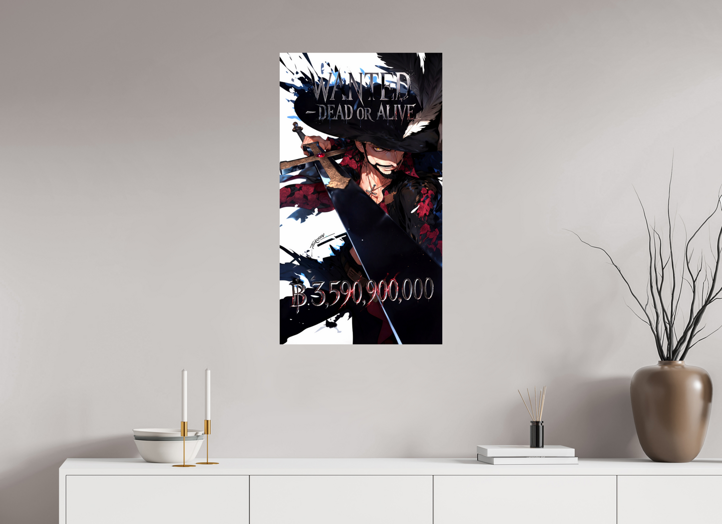 50 x 89,6 cm, PAPER PRINT WANTED - DRACULE MIHAWK