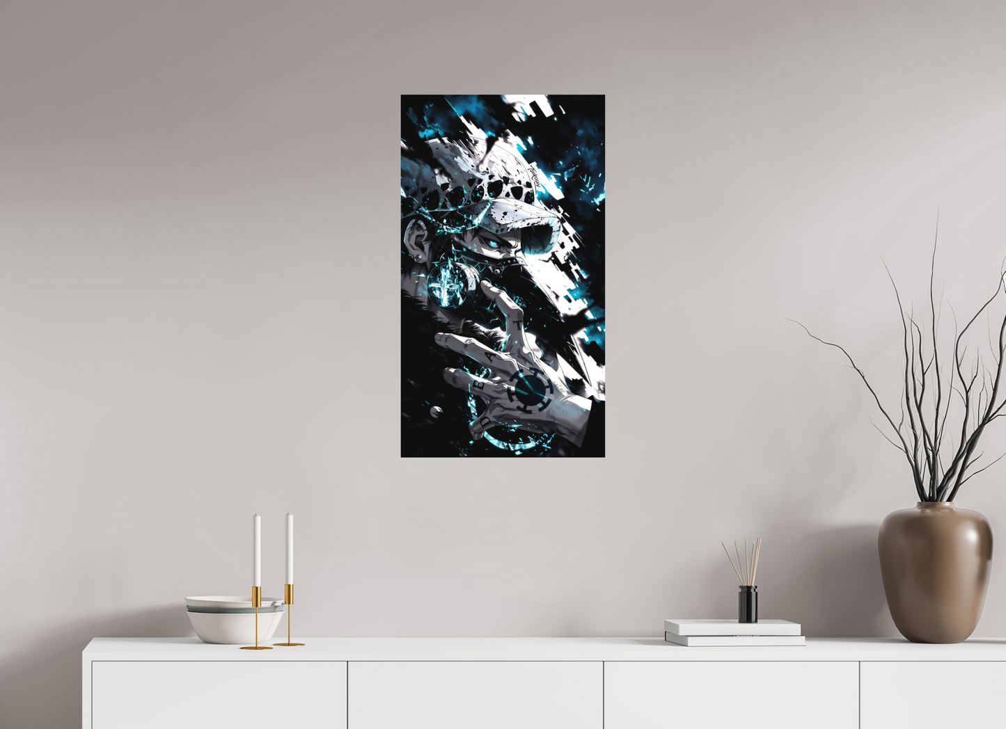 45 x 80 cm, METAL PRINT MASQUERADE - TRAFALGAR D. LAW