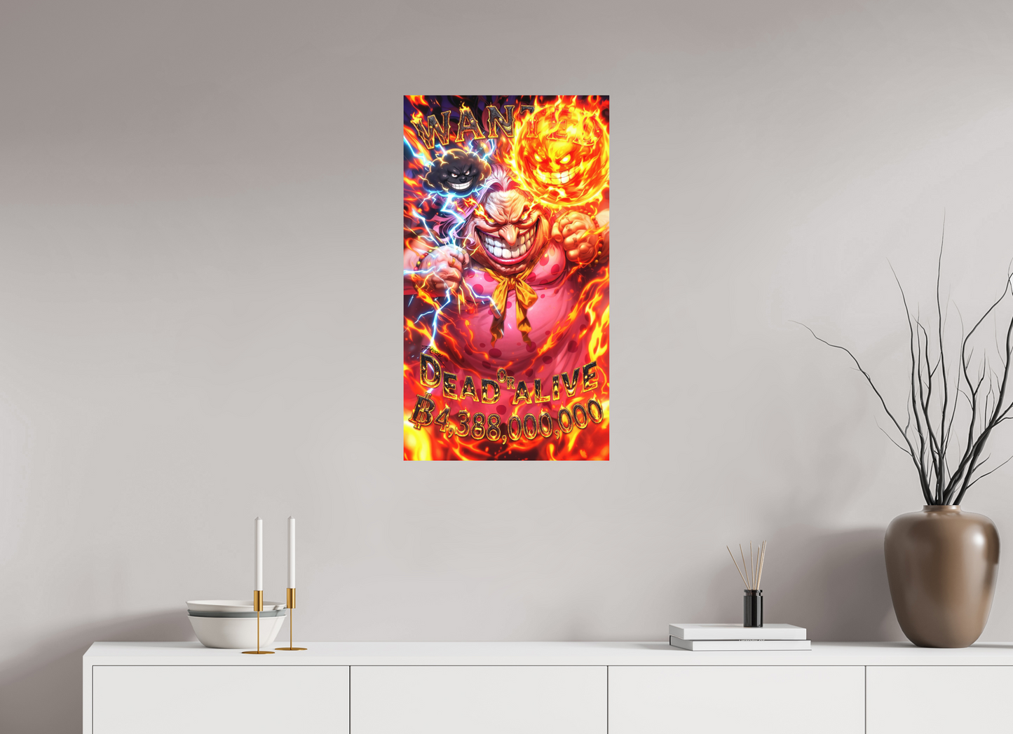 45 x 80 cm, METAL PRINT WANTED - CHARLOTTE 'BIG MOM' LINLIN