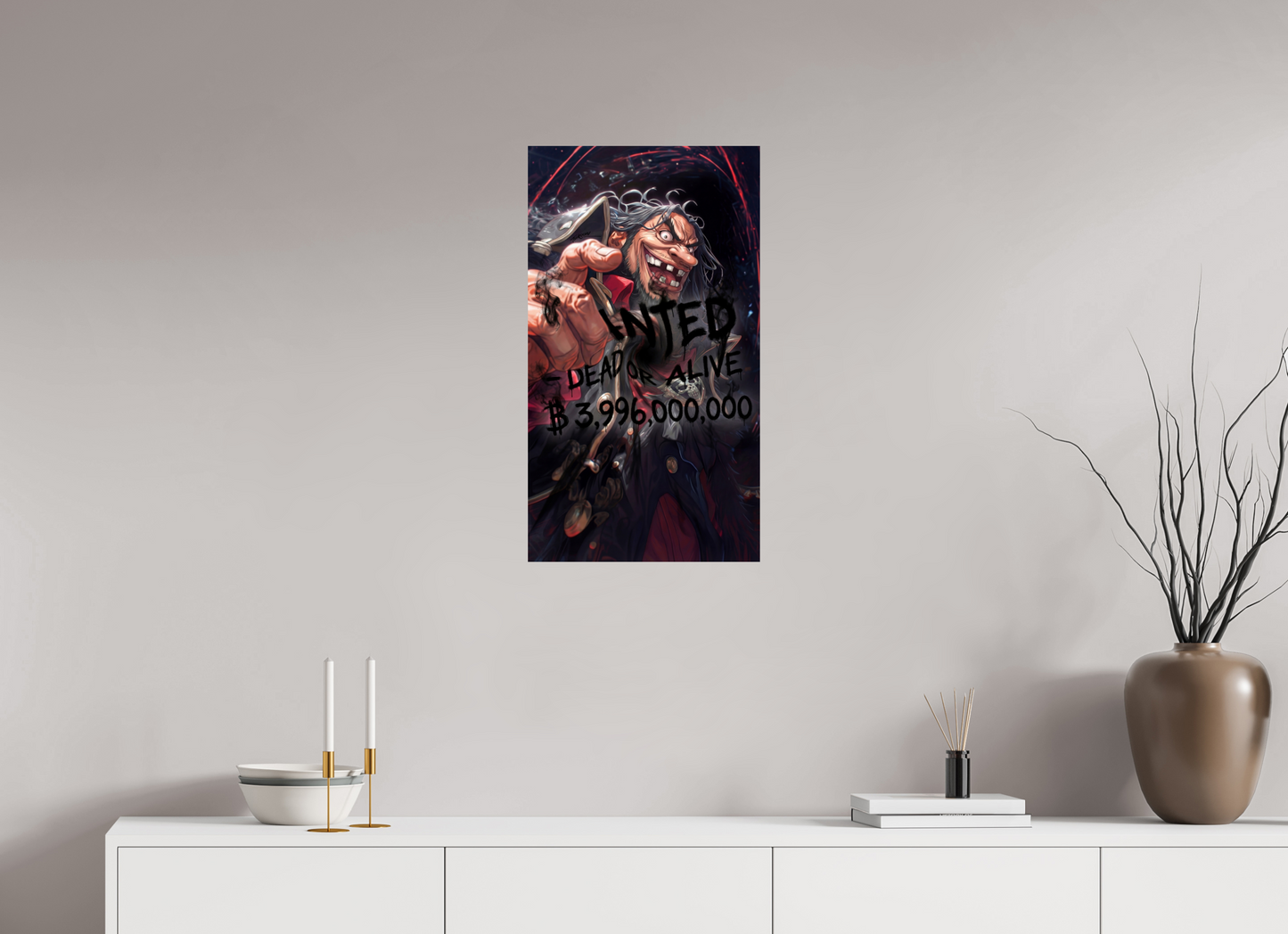40 x 71,7 cm, PAPER PRINT WANTED - BLACKBEARD