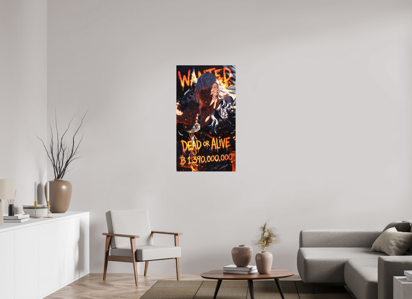 60 x 107,5 cm, METAL PRINT WANTED - KING