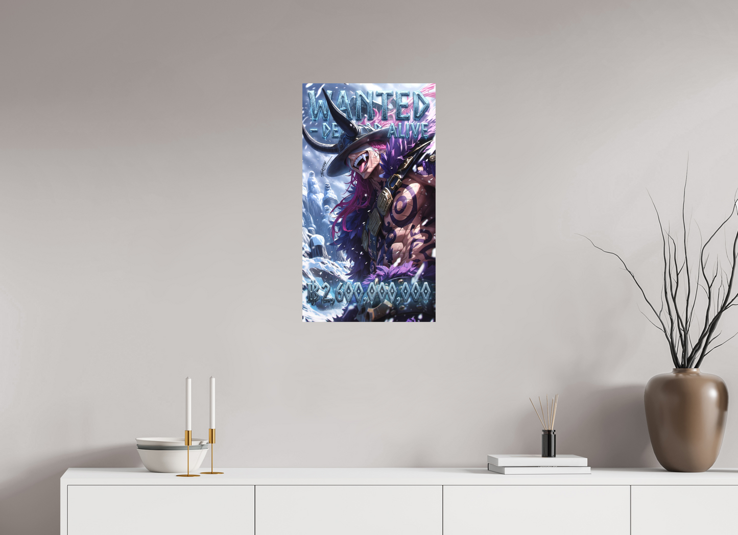 40 x 71,7 cm, METAL PRINT WANTED - LOKI