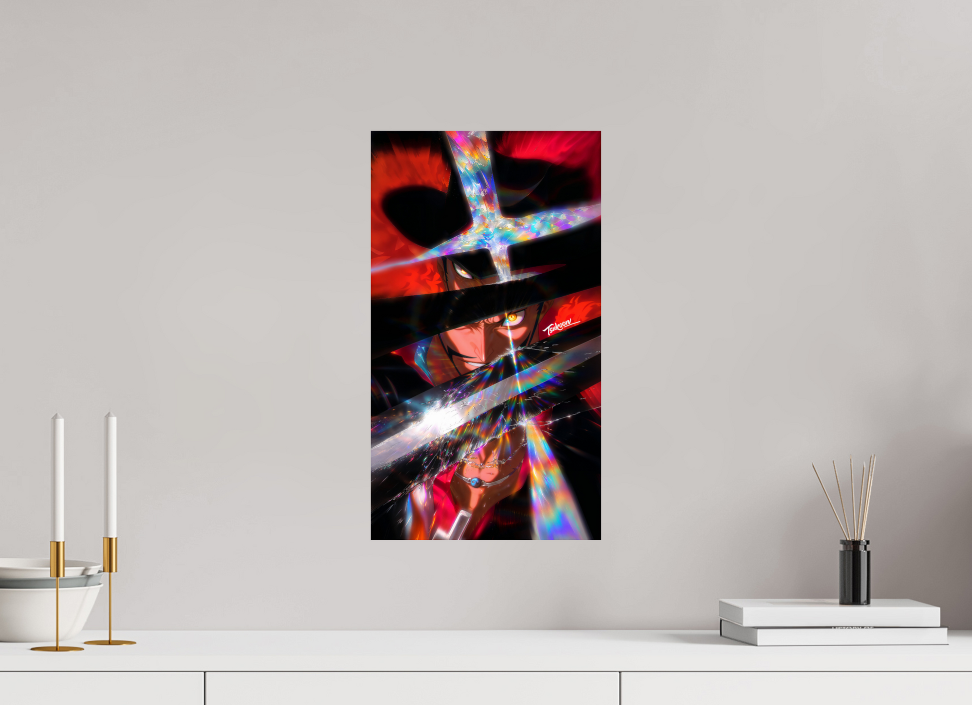 27 x 48 cm, PAPER PRINT PRINTS - ASTRAL SPECTRUM - Dracule Mihawk | One Piece