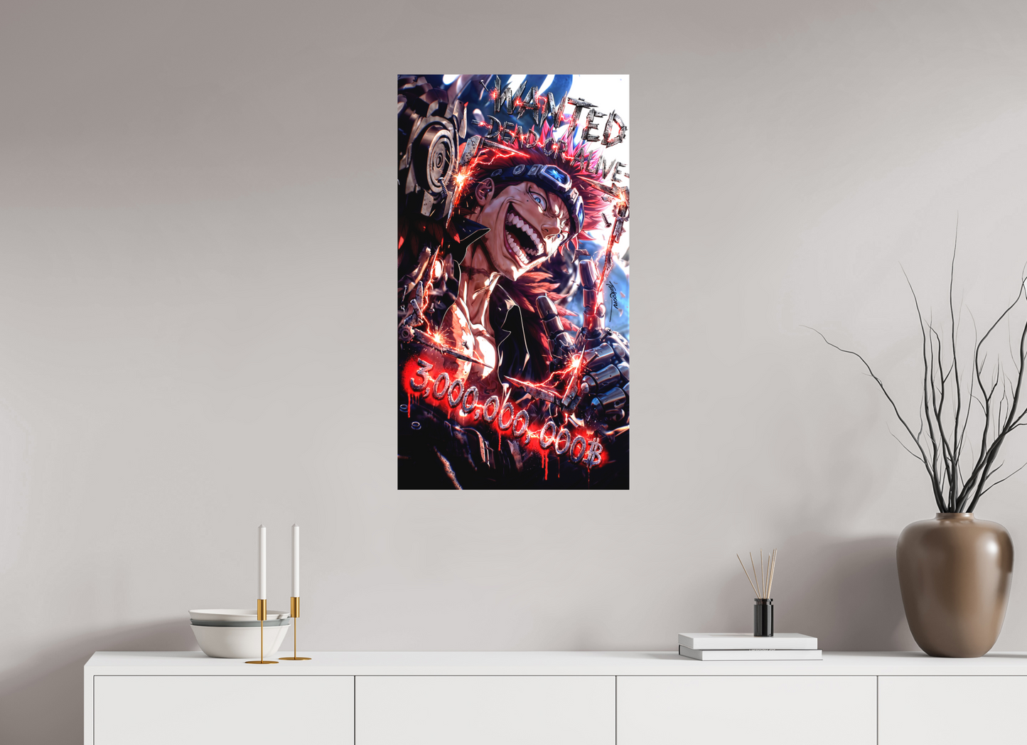 50 x 89,6 cm, METAL PRINT WANTED - EUSTASS 'CAPTAIN' KIDD