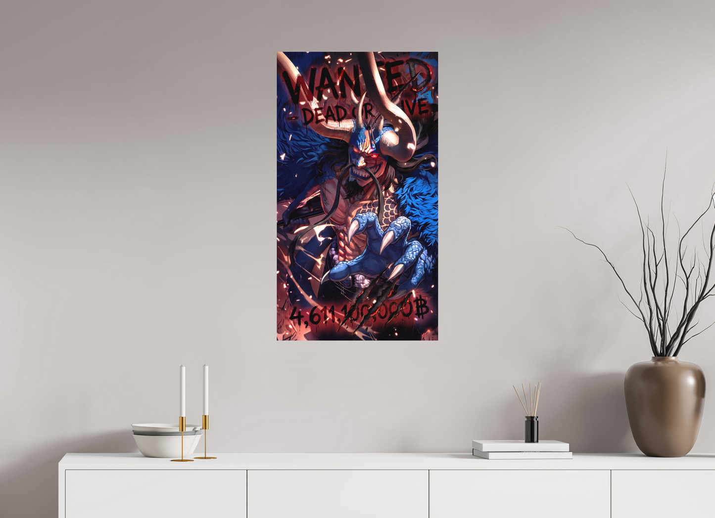 50 x 89,6 cm, METAL PRINT WANTED - KAIDO
