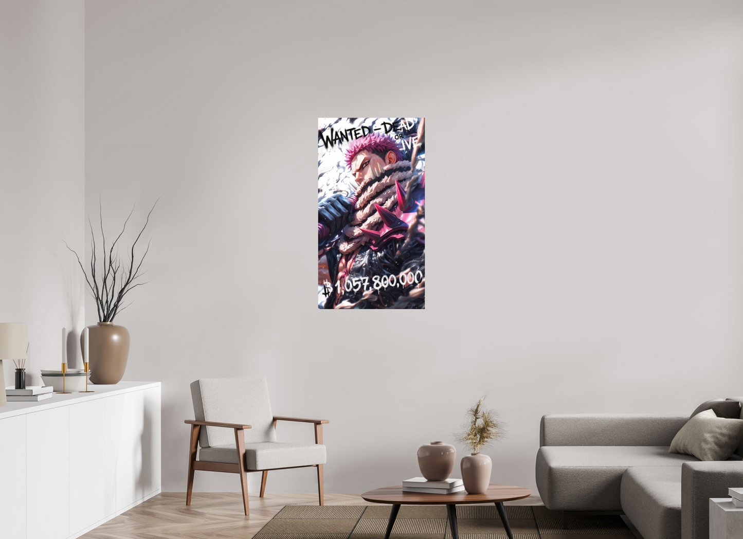 60 x 107,5 cm, METAL PRINT WANTED - CHARLOTTE KATAKURI