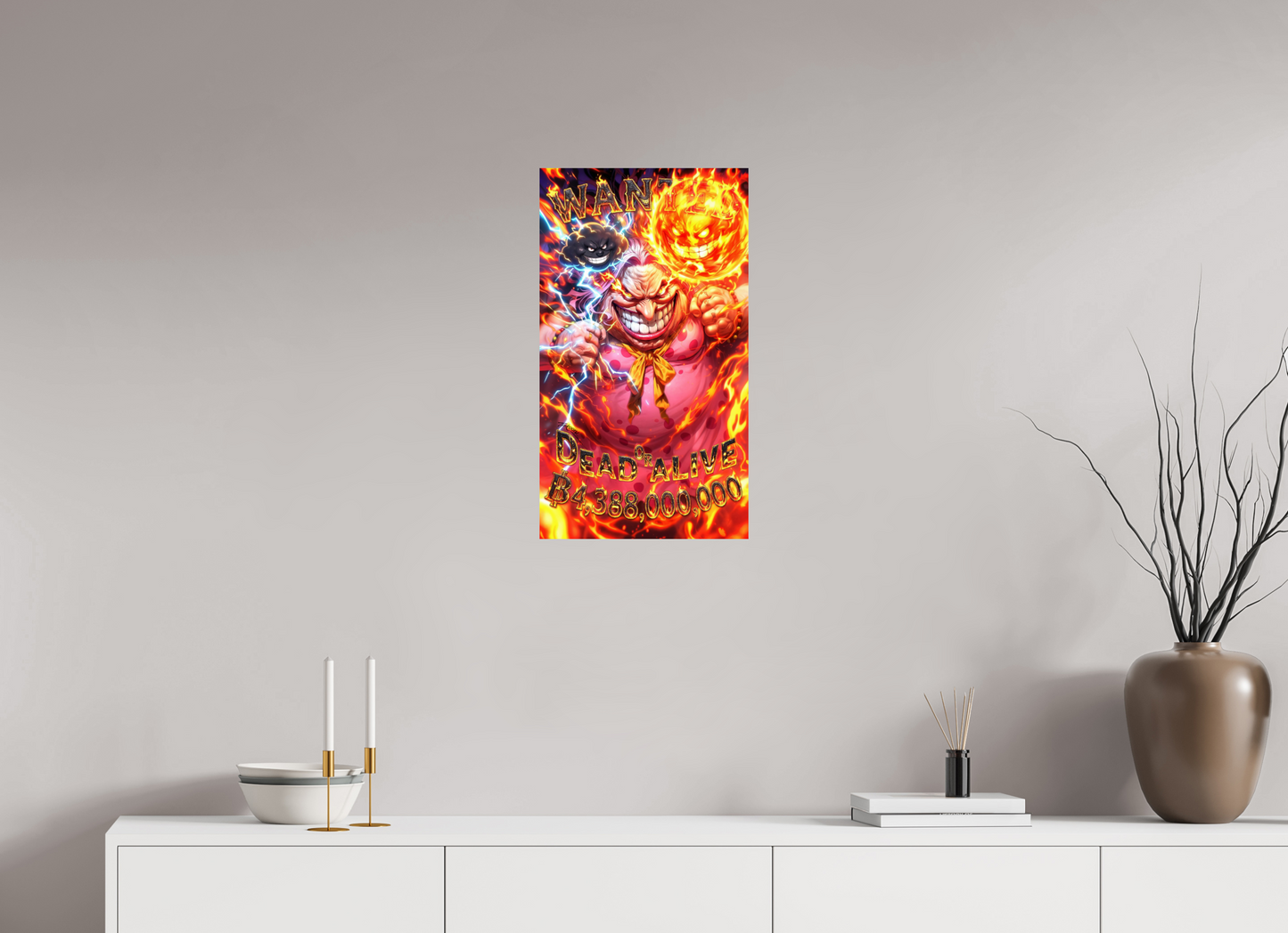 36 x 64 cm, PAPER PRINT WANTED - CHARLOTTE 'BIG MOM' LINLIN