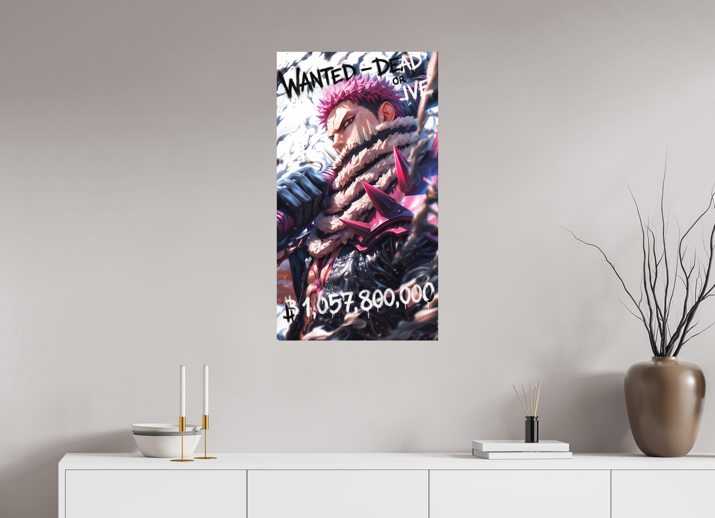 50 x 89,6 cm, METAL PRINT WANTED - CHARLOTTE KATAKURI