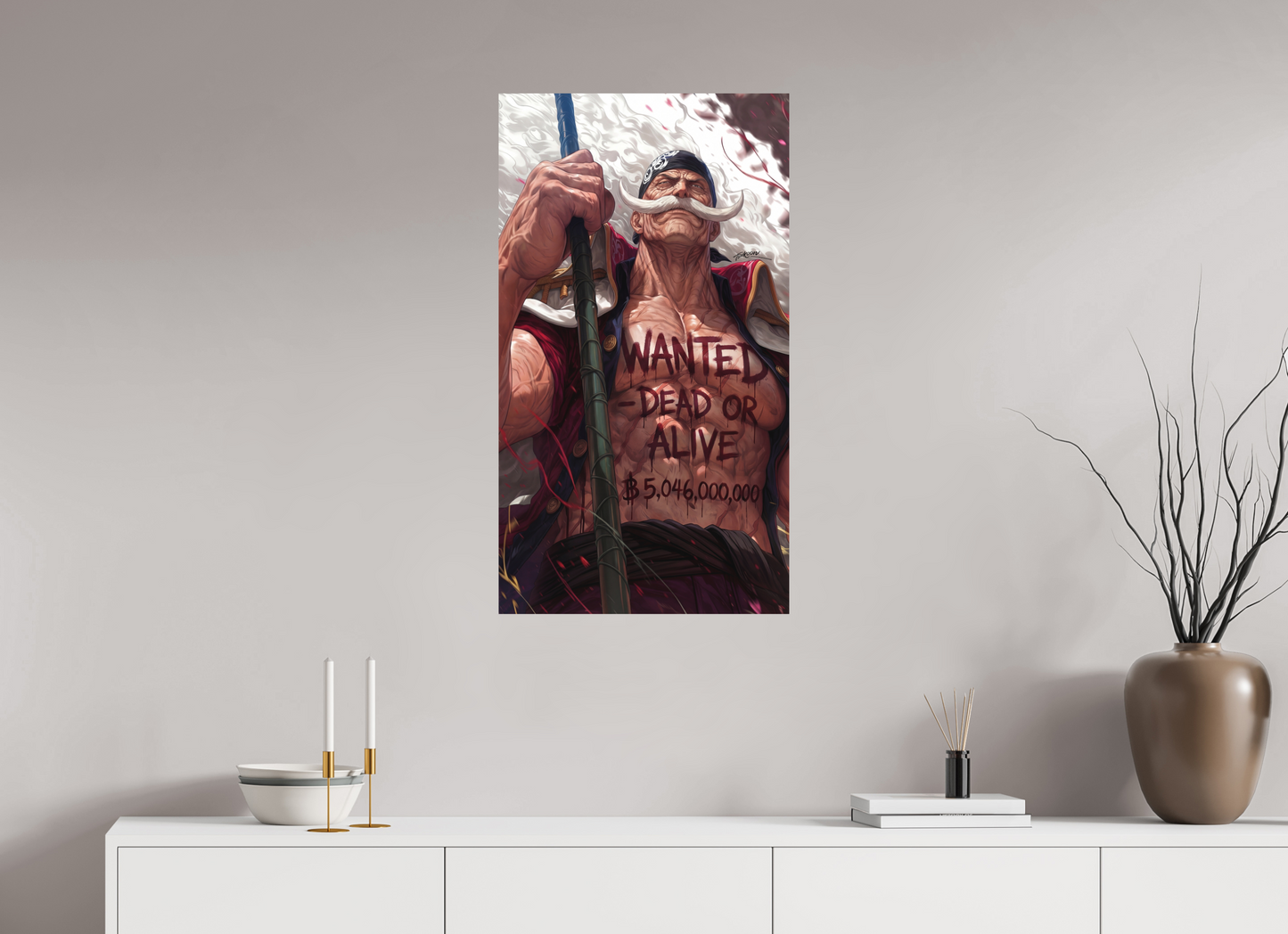 50 x 89,6 cm, METAL PRINT WANTED - WHITEBEARD