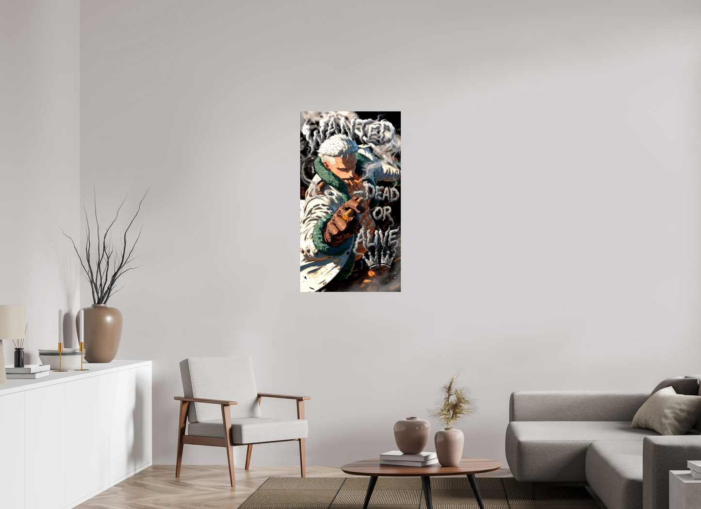 60 x 107,5 cm, PAPER PRINT WANTED - SMOKER