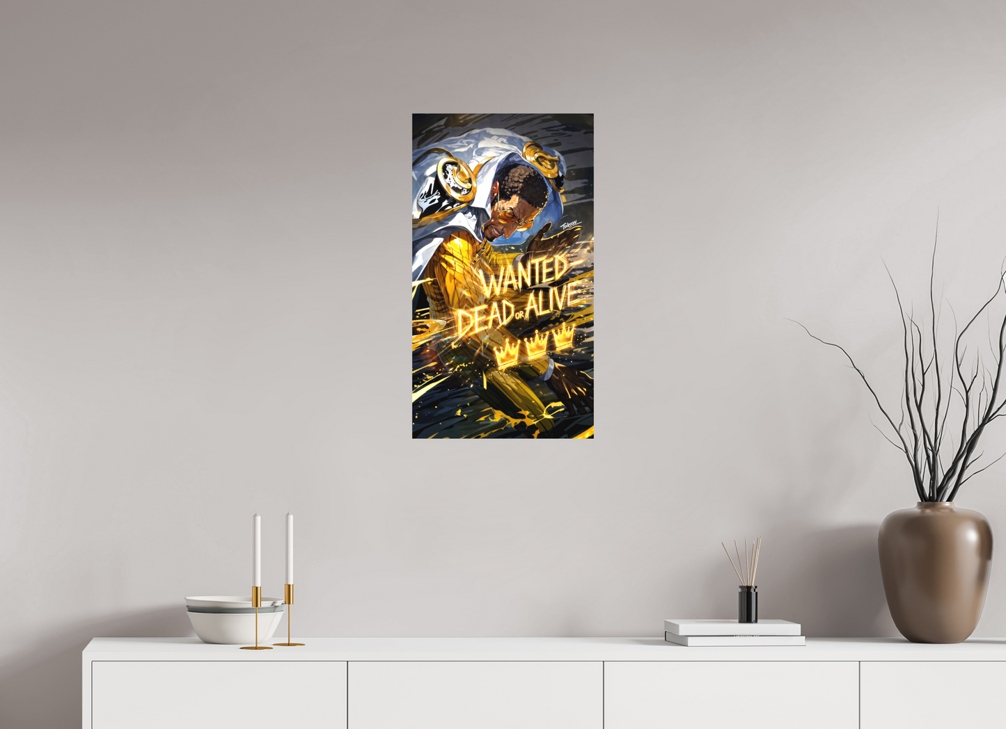 40 x 71,7 cm, METAL PRINT WANTED - BORSALINO 'KIZARU'