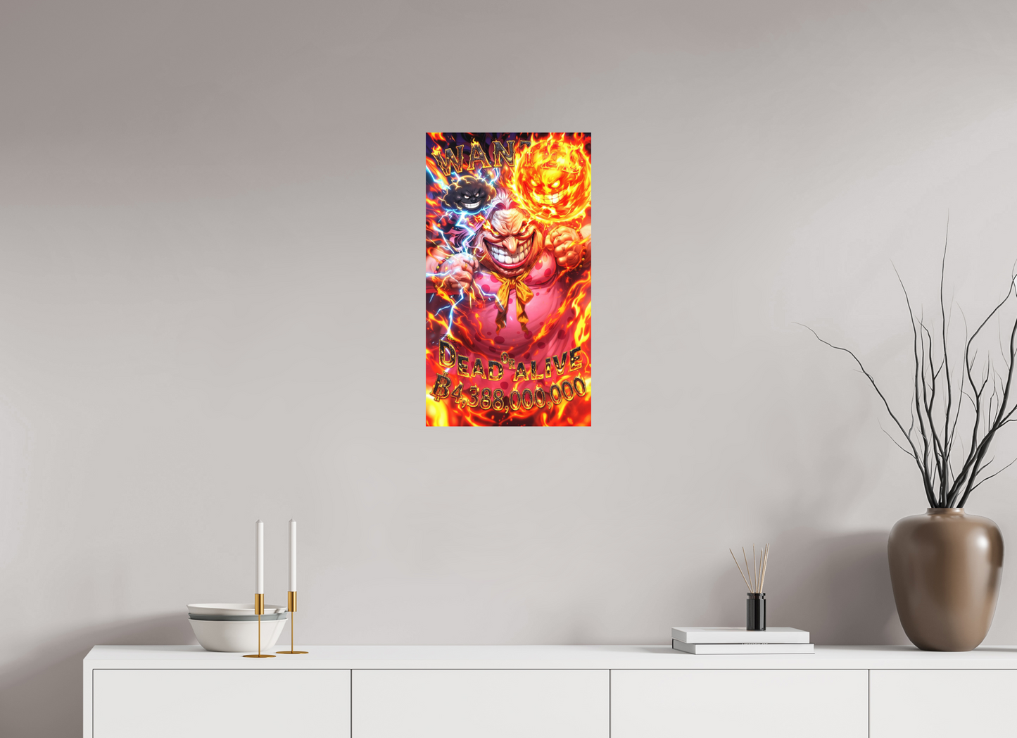 36 x 64 cm, METAL PRINT WANTED - CHARLOTTE 'BIG MOM' LINLIN