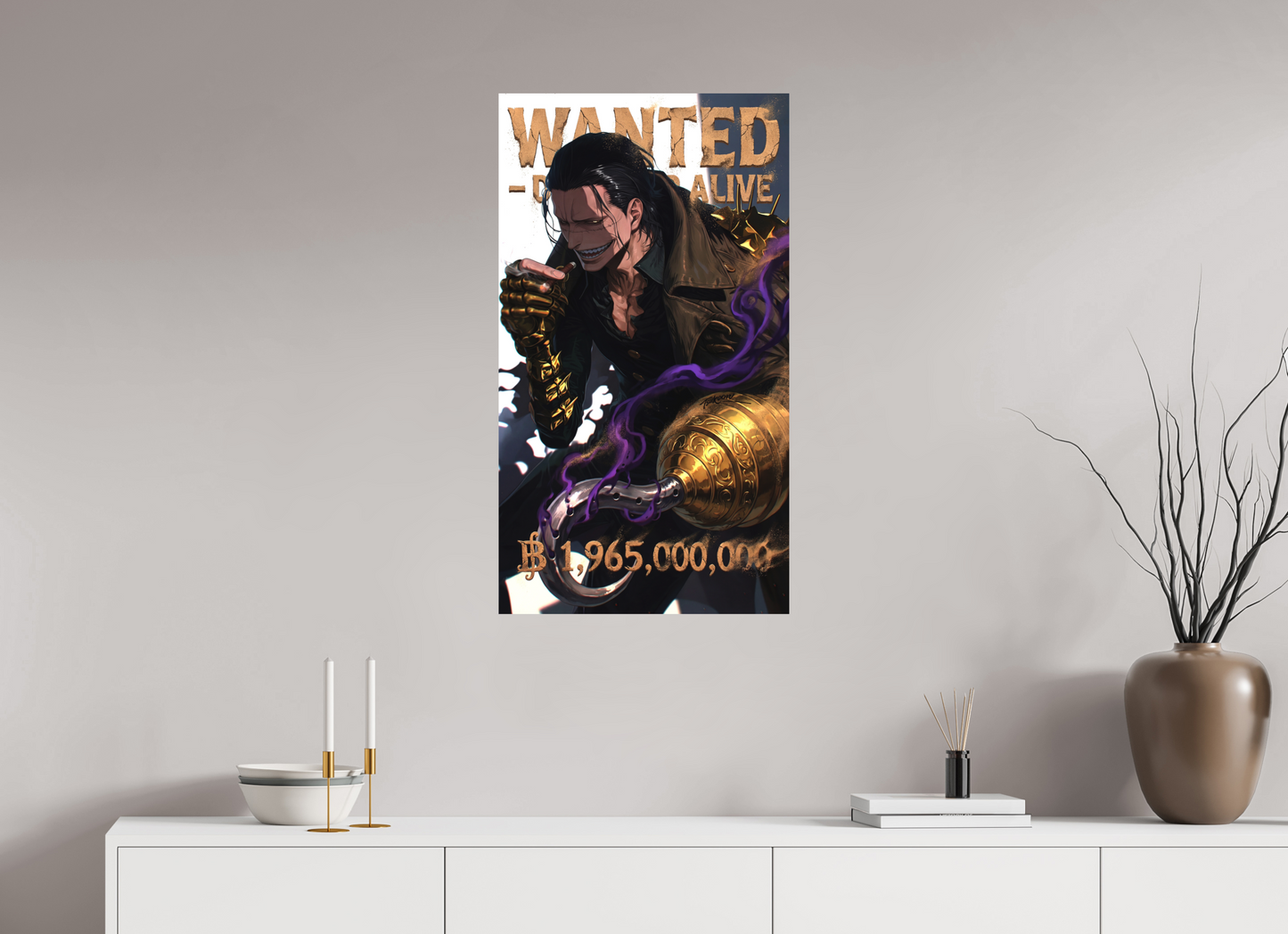 50 x 89,6 cm, METAL PRINT WANTED - SIR CROCODILE