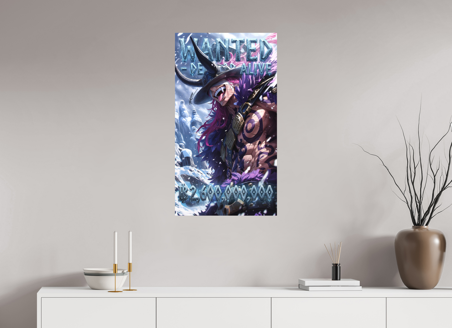 50 x 89,6 cm, METAL PRINT WANTED - LOKI