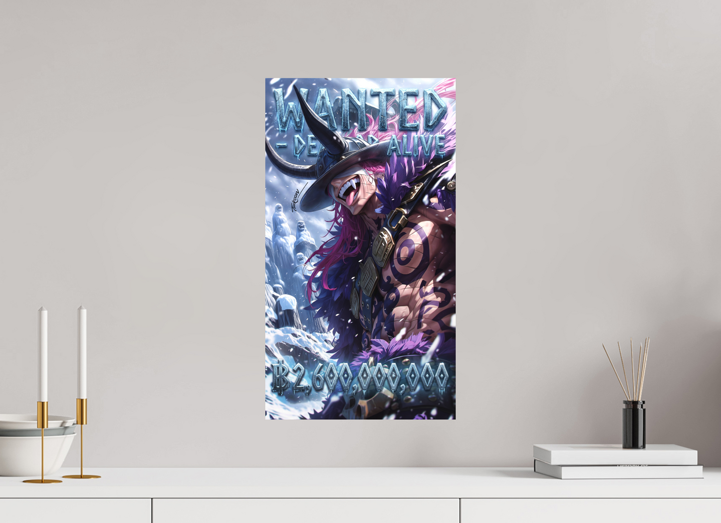 30 x 53,8 cm, METAL PRINT WANTED - LOKI