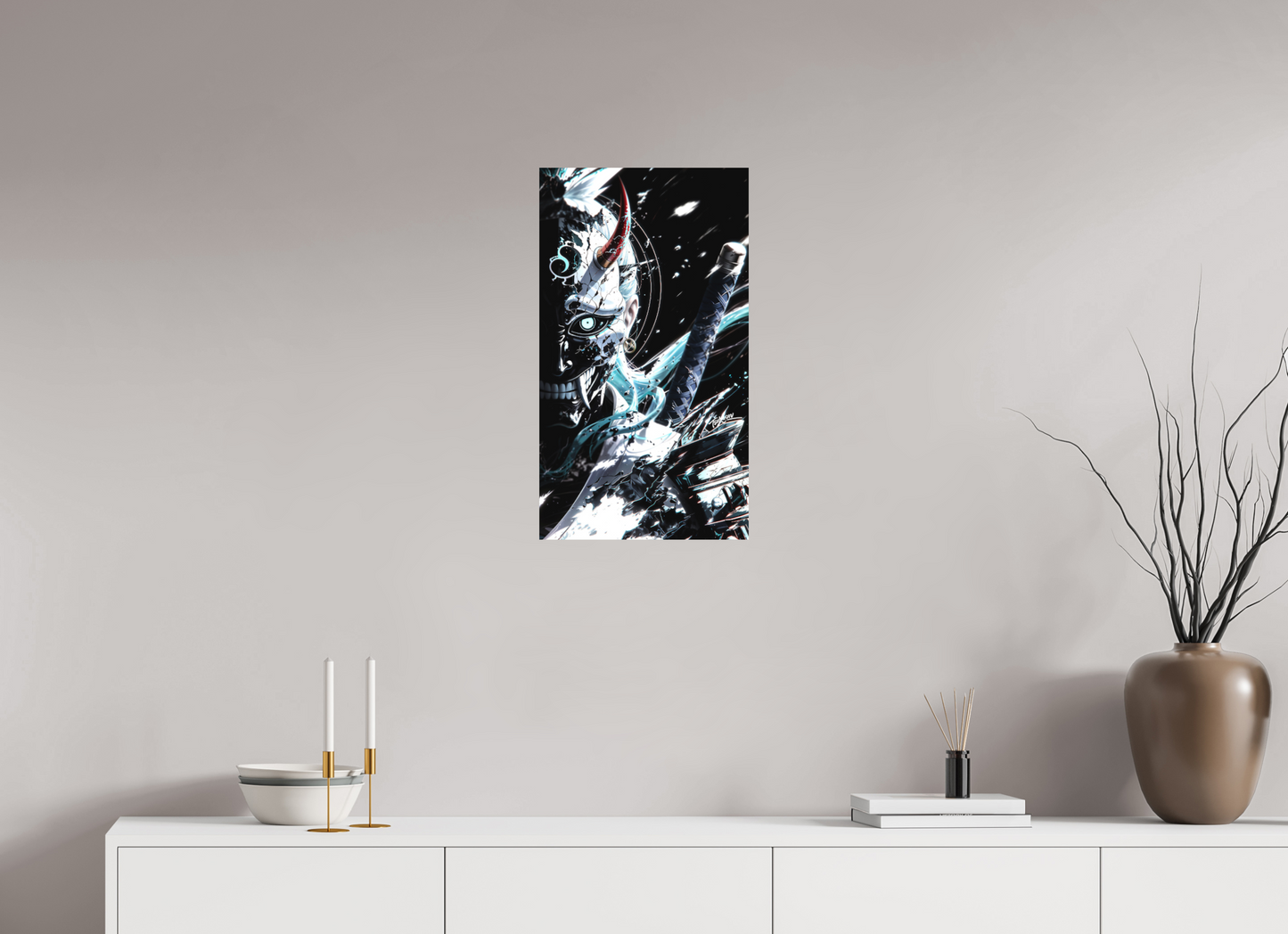 36 x 64 cm, METAL PRINT MASQUERADE - YAMATO