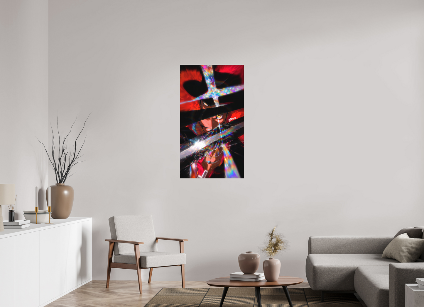63 x 112 cm, METAL PRINT PRINTS - ASTRAL SPECTRUM - Dracule Mihawk | One Piece