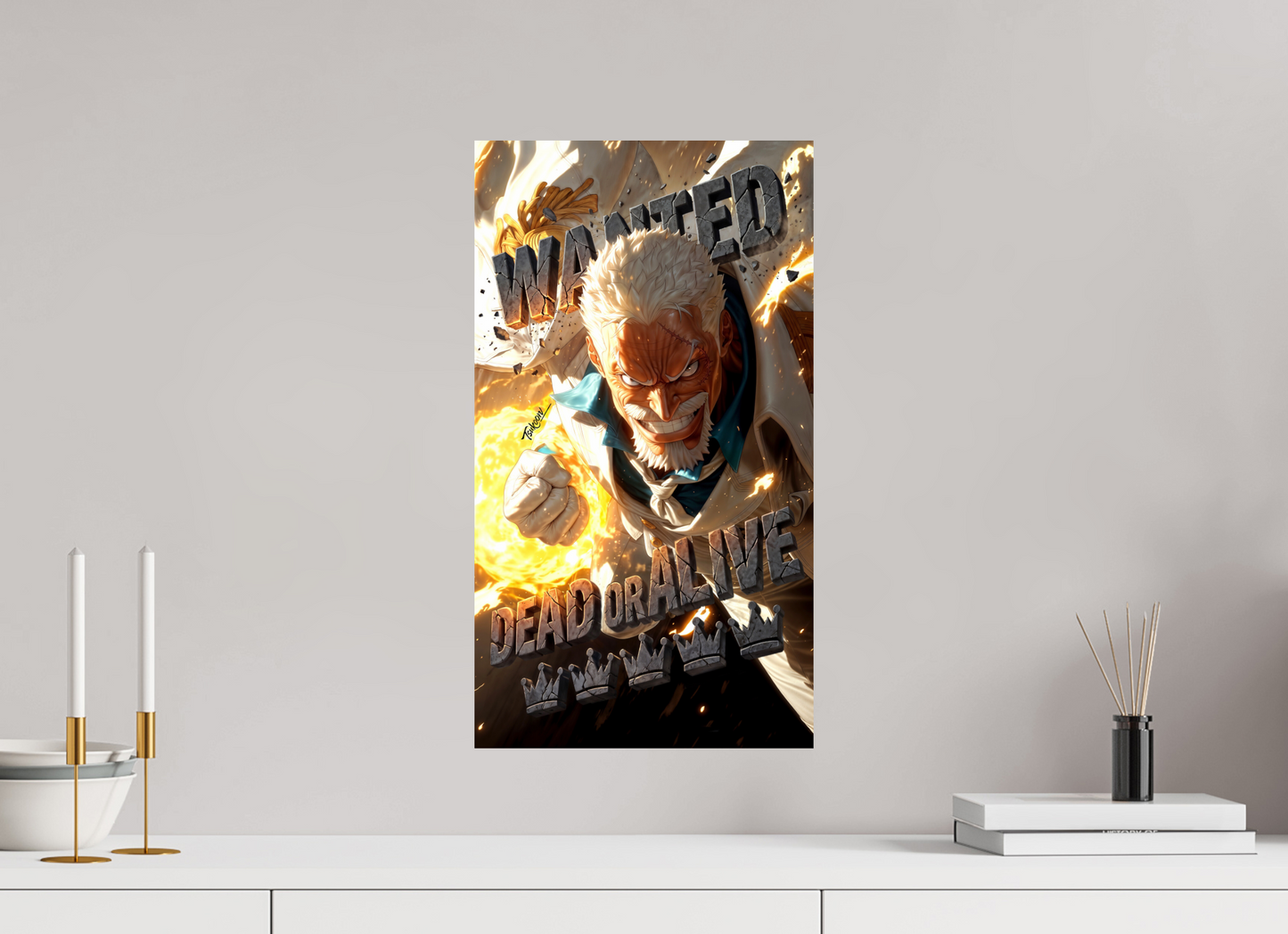 30 x 53,8 cm, PAPER PRINT WANTED - MONKEY D. GARP