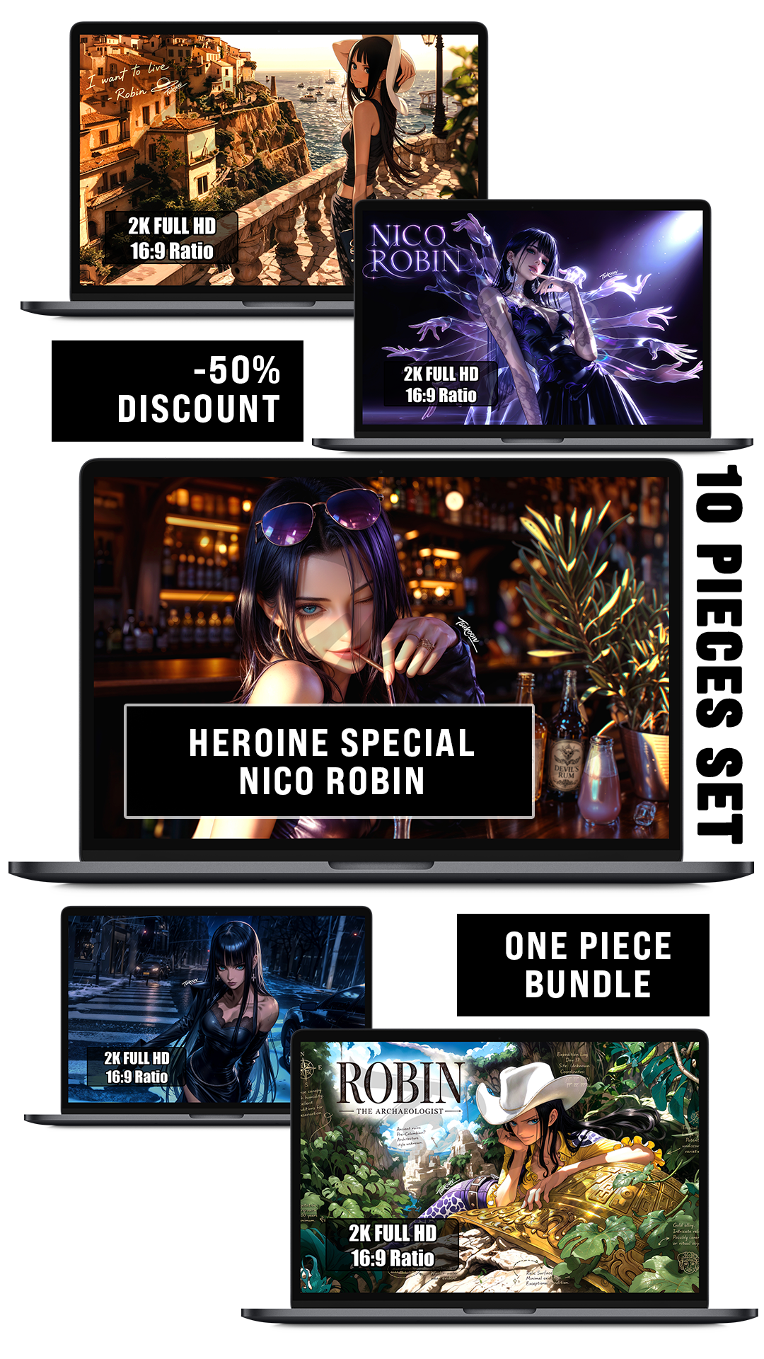 BUNDLE - HEROINE SPECIAL — NICO ROBIN — One Piece — Pack