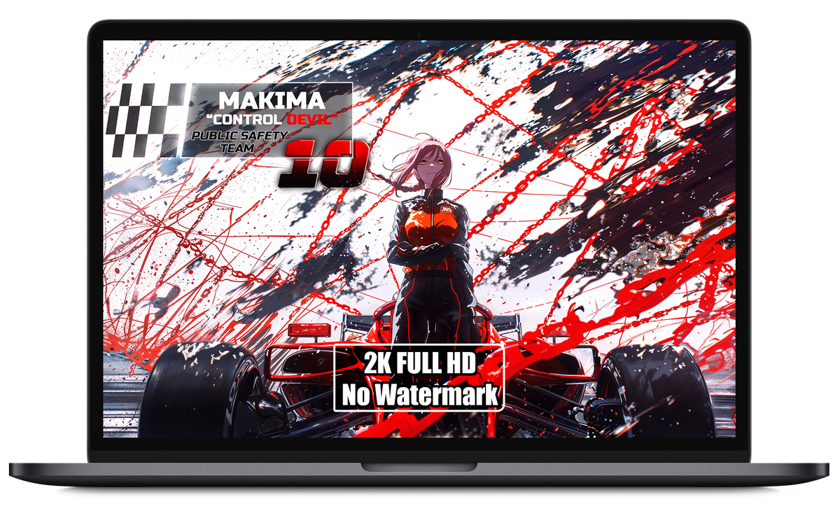 Makima Formula 1 Racing Digital Wallpaper — Tsukoon.Art – Tsukoon ART