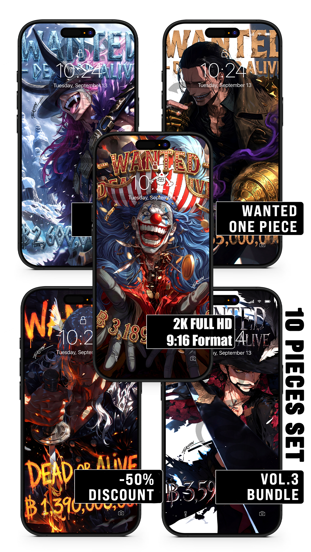 BUNDLE - WANTED DEAD OR ALIVE VOL.3 — One Piece — Pack