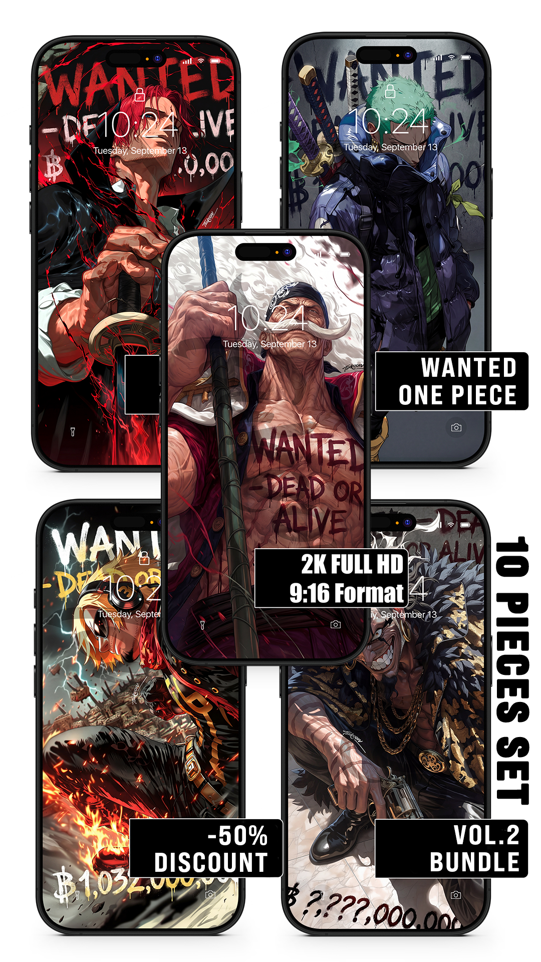 BUNDLE - WANTED DEAD OR ALIVE VOL.2 — One Piece — Pack