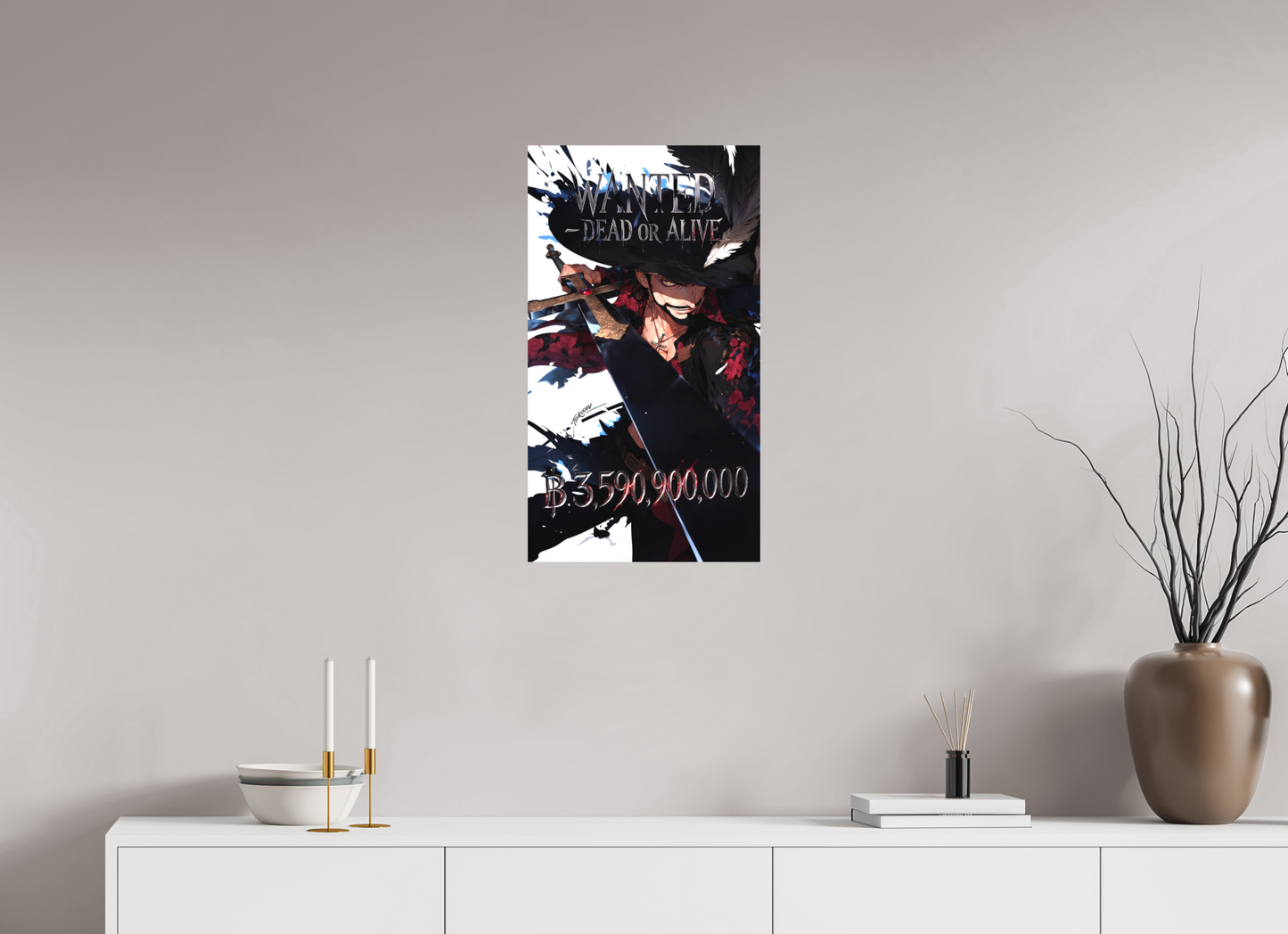40 x 71,7 cm, METAL PRINT WANTED - DRACULE MIHAWK