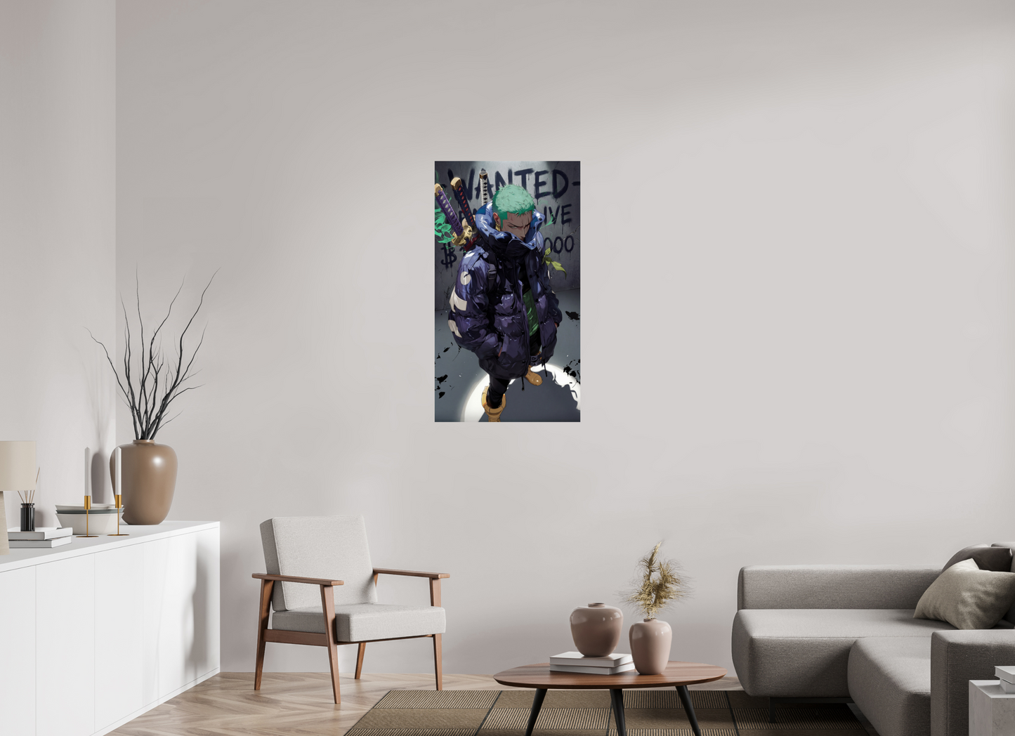 60 x 107,5 cm, PAPER PRINT WANTED - RORONOA ZORO