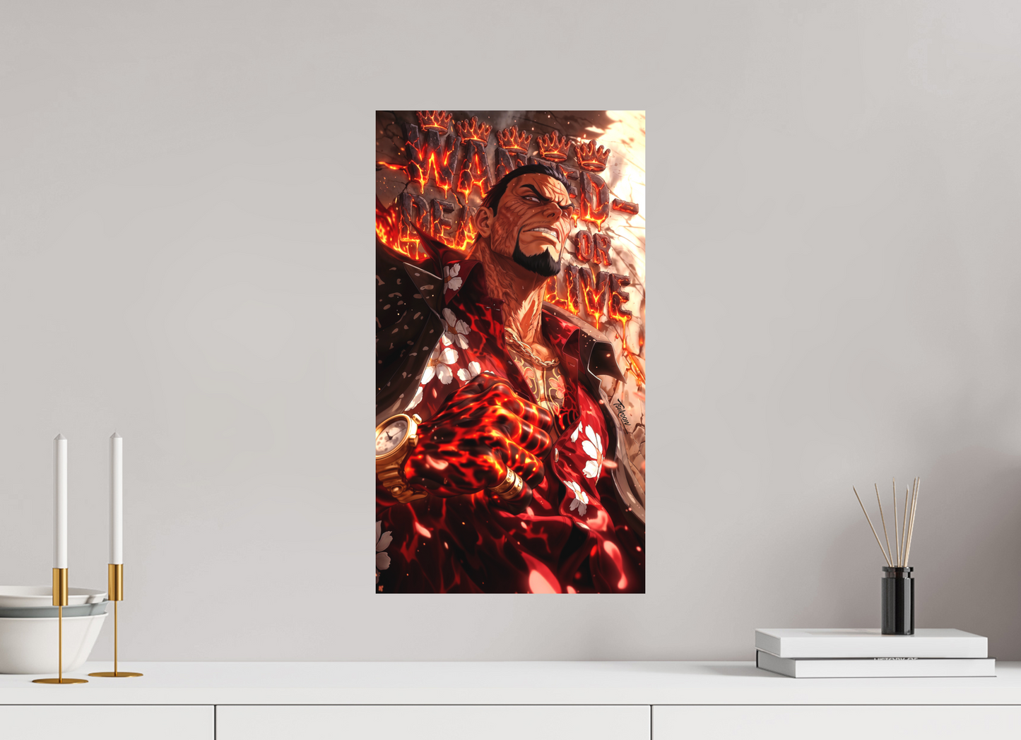 30 x 53,8 cm, METAL PRINT WANTED - SAKAZUKI 'AKAINU'