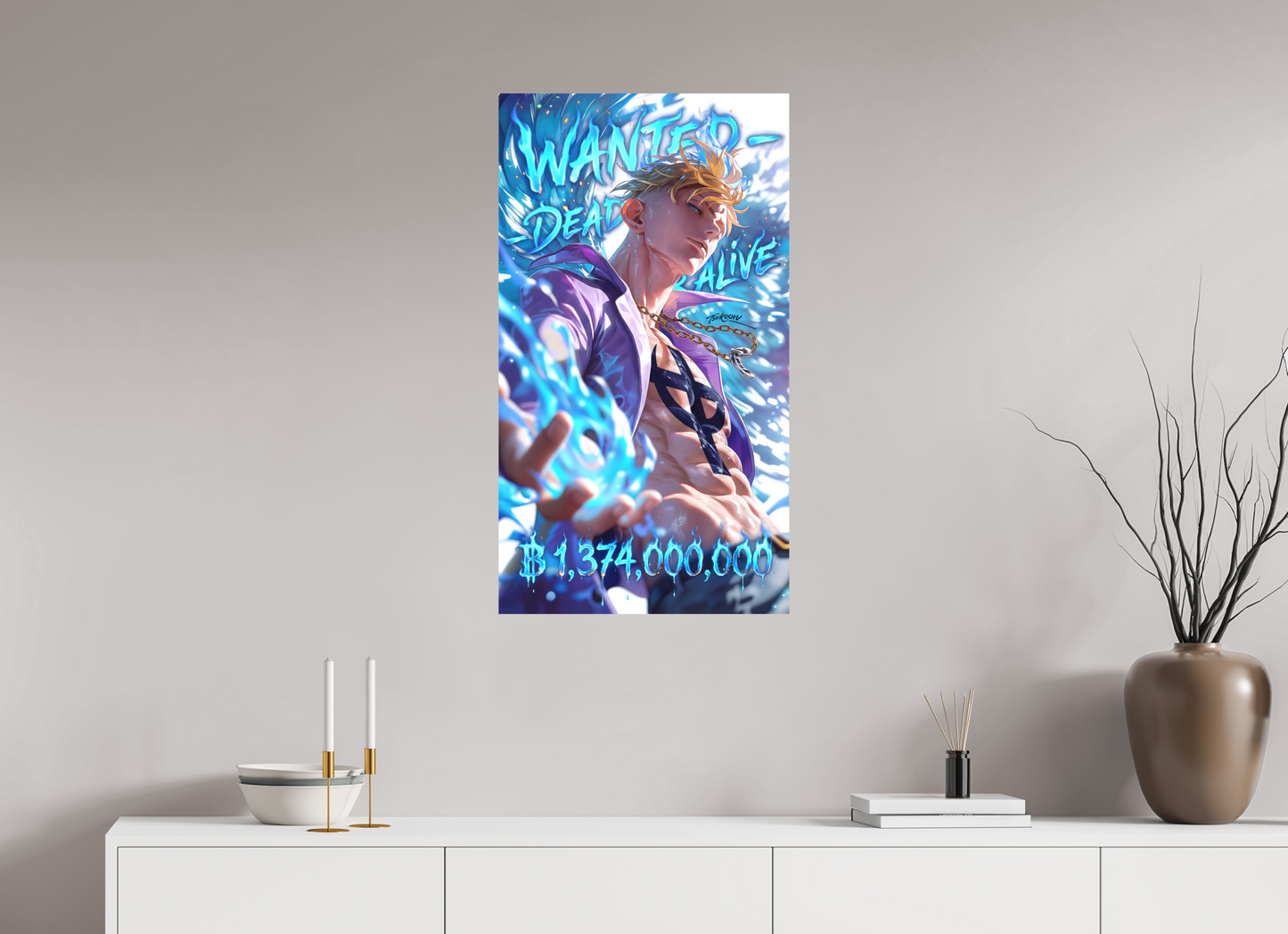 50 x 89,6 cm, METAL PRINT WANTED - MARCO
