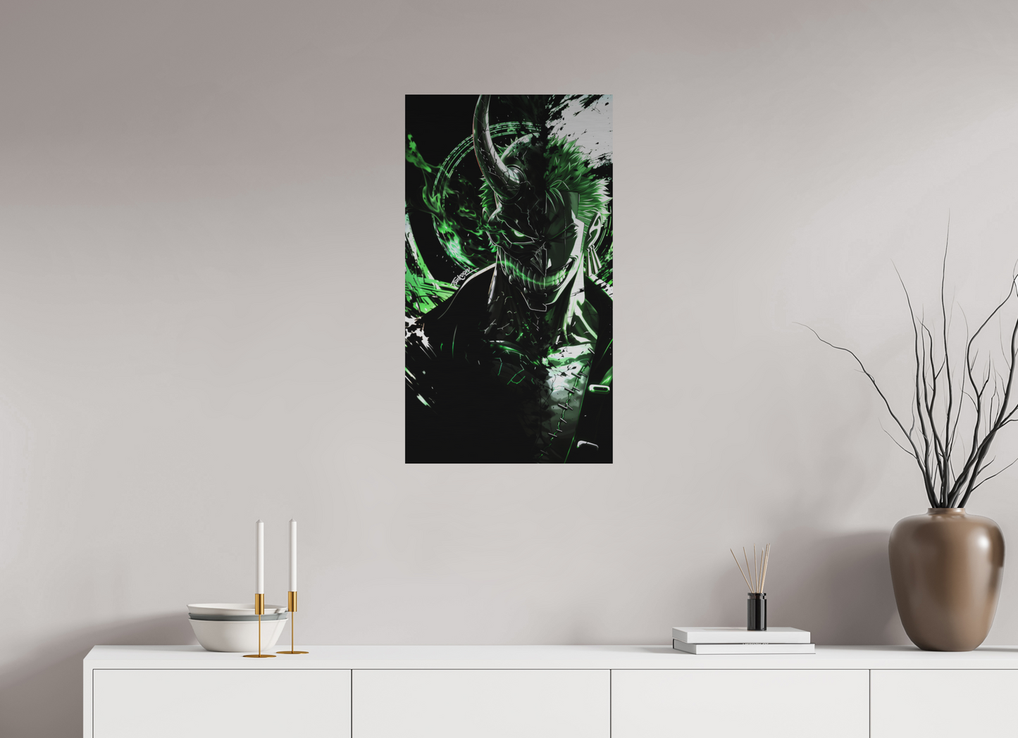 45 x 80 cm, BRUSHED METAL Prints - Masquerade Vol.2 - Zoro