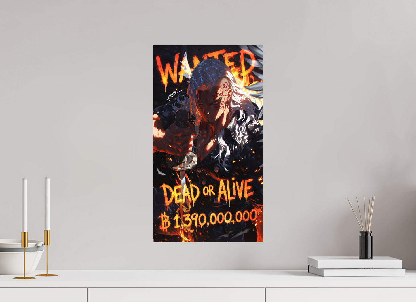 30 x 53,8 cm, METAL PRINT WANTED - KING
