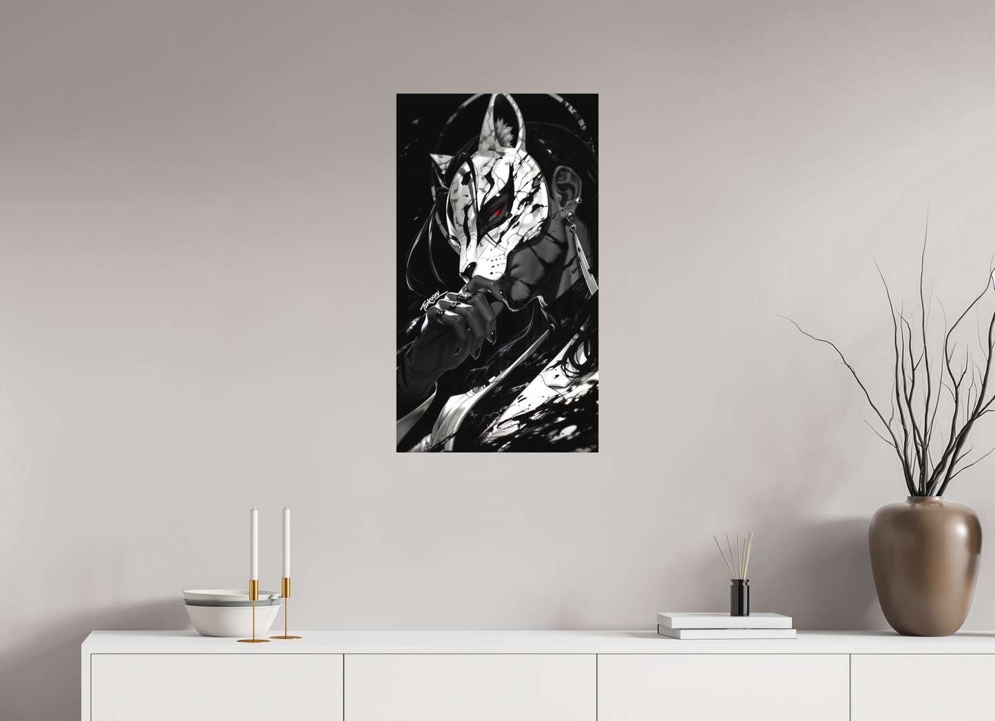 45 x 80 cm, METAL PRINT MASQUERADE - ROB LUCCI