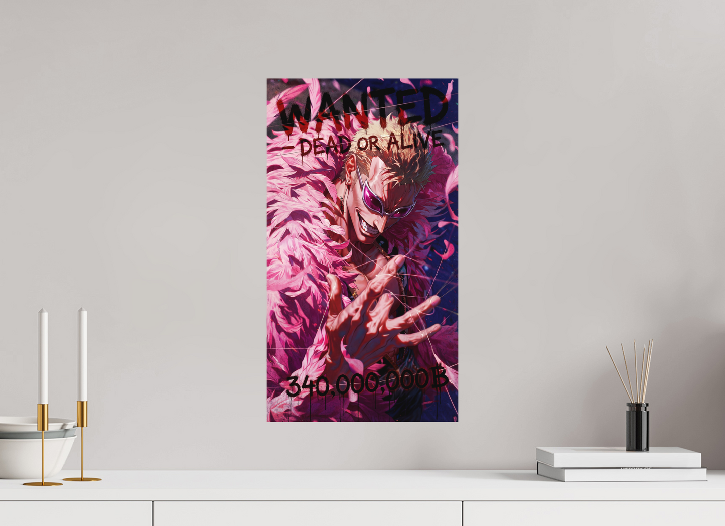 30 x 53,8 cm, METAL PRINT WANTED - DOFLAMINGO