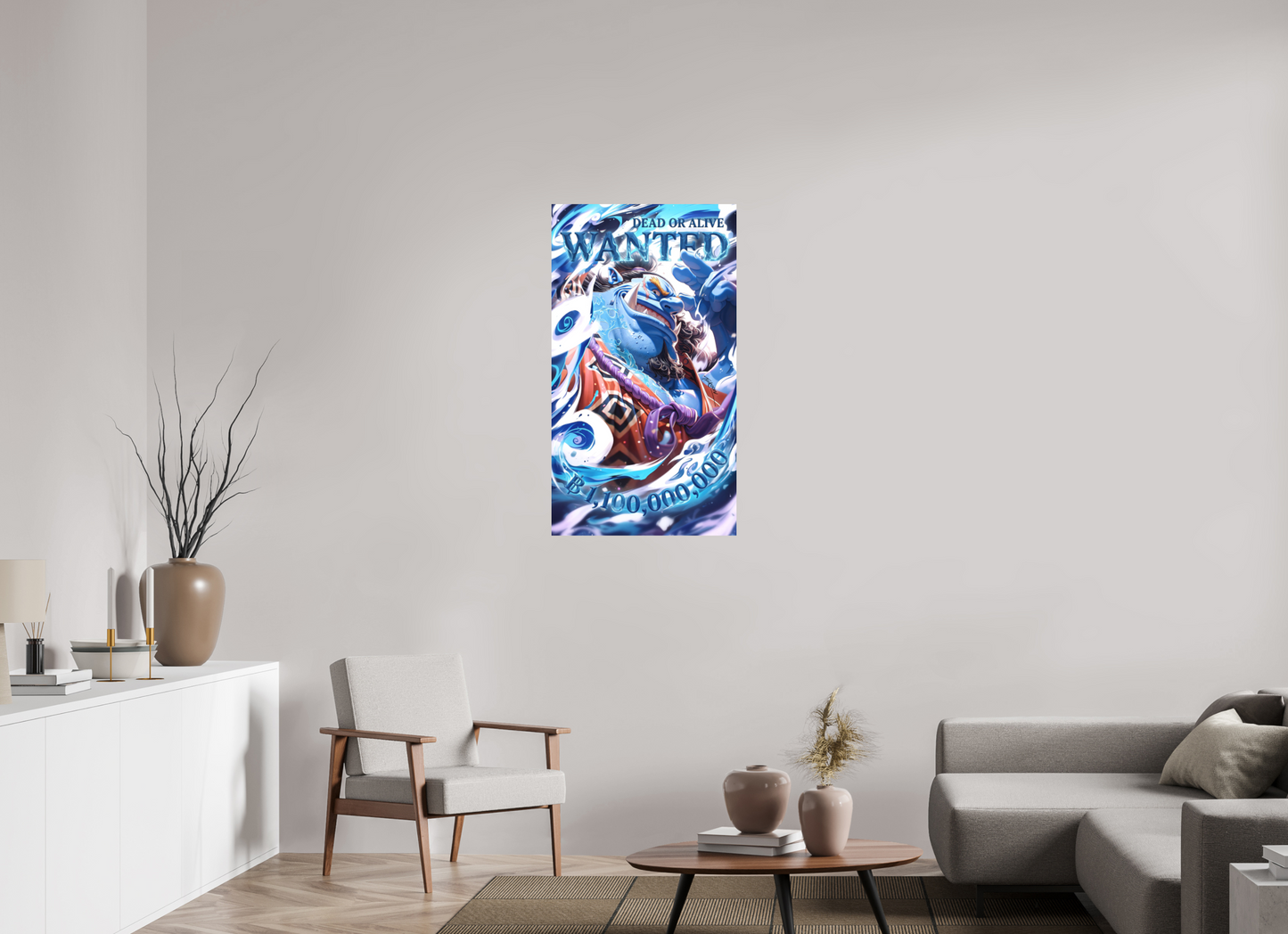 60 x 107,5 cm, METAL PRINT WANTED - JINBE