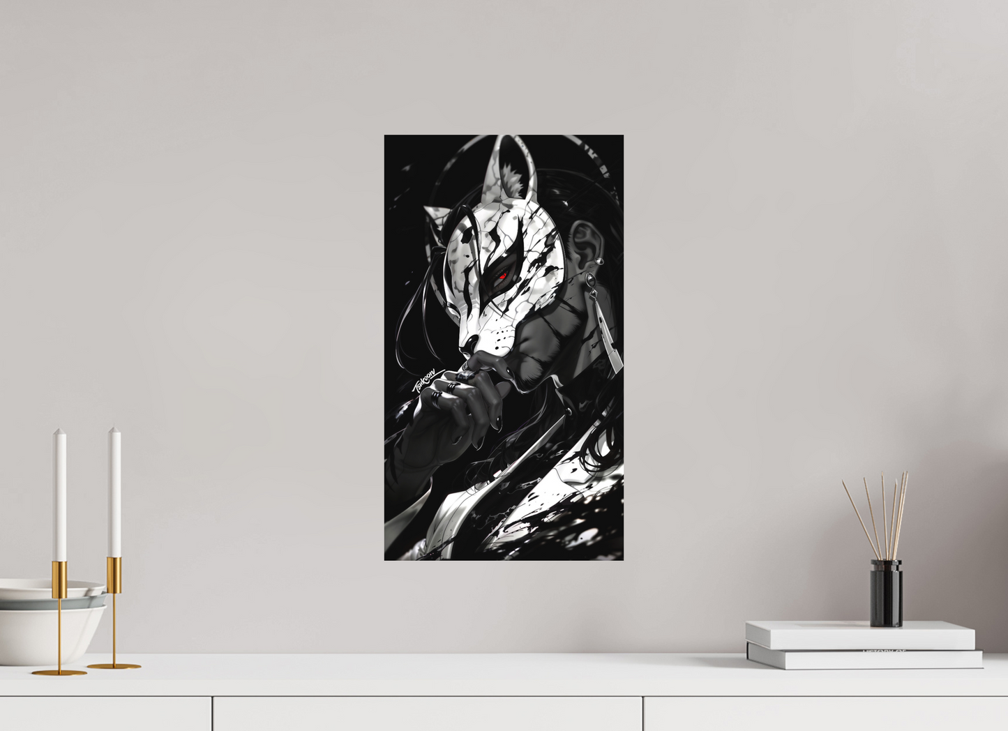 27 x 48 cm, METAL PRINT MASQUERADE - ROB LUCCI