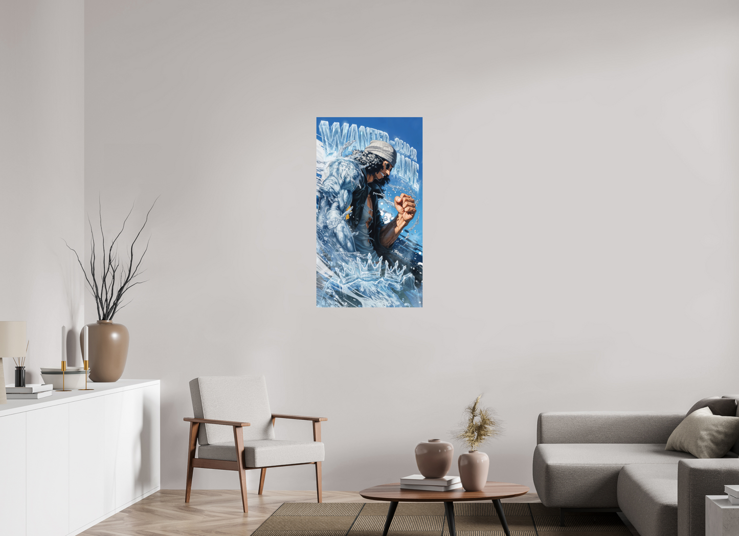 60 x 107,5 cm, METAL PRINT WANTED - KUZAN 'AOKIJI'